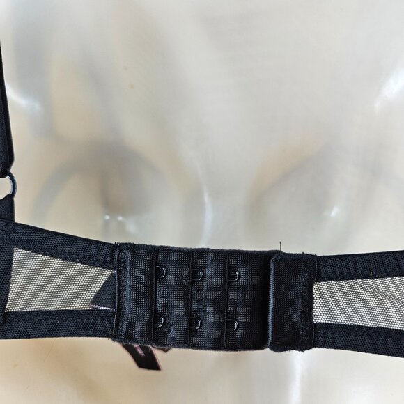 Victoria's Secret Bra Womens 32D Black Very Sexy Unlined Balconet Mesh Lingerie - Picture 14 of 15